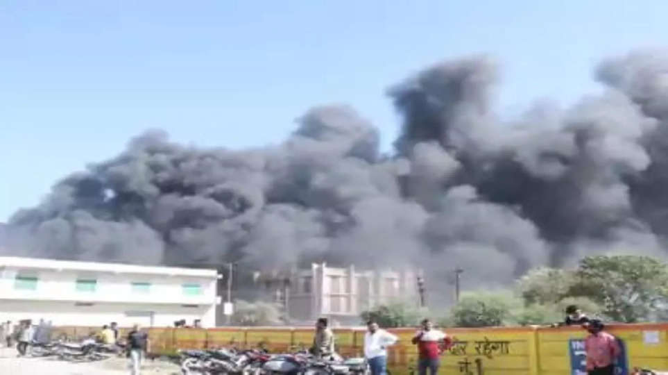 Indore News: इंदौर के प्लास्टिक फाइबर फैक्ट्री में लगी भीषण आग, इलाके में मची अफरा-तफरी